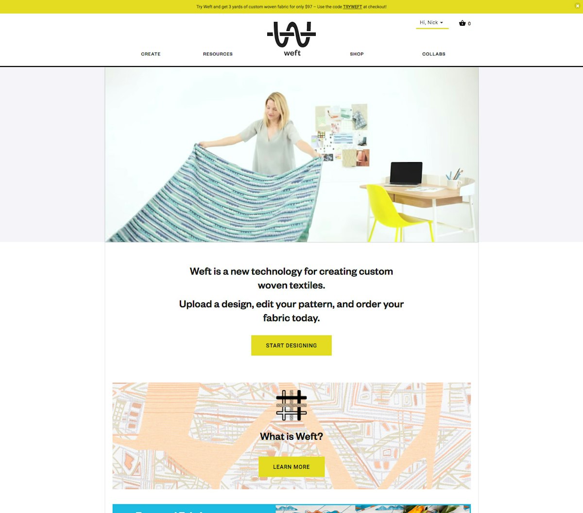 The Weft home page